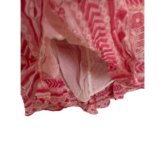 Oliphant Jaipur Medium Pink Floral Halter Smocked Midi Dress Cotton Boho Vacay - Picture 4 of 13